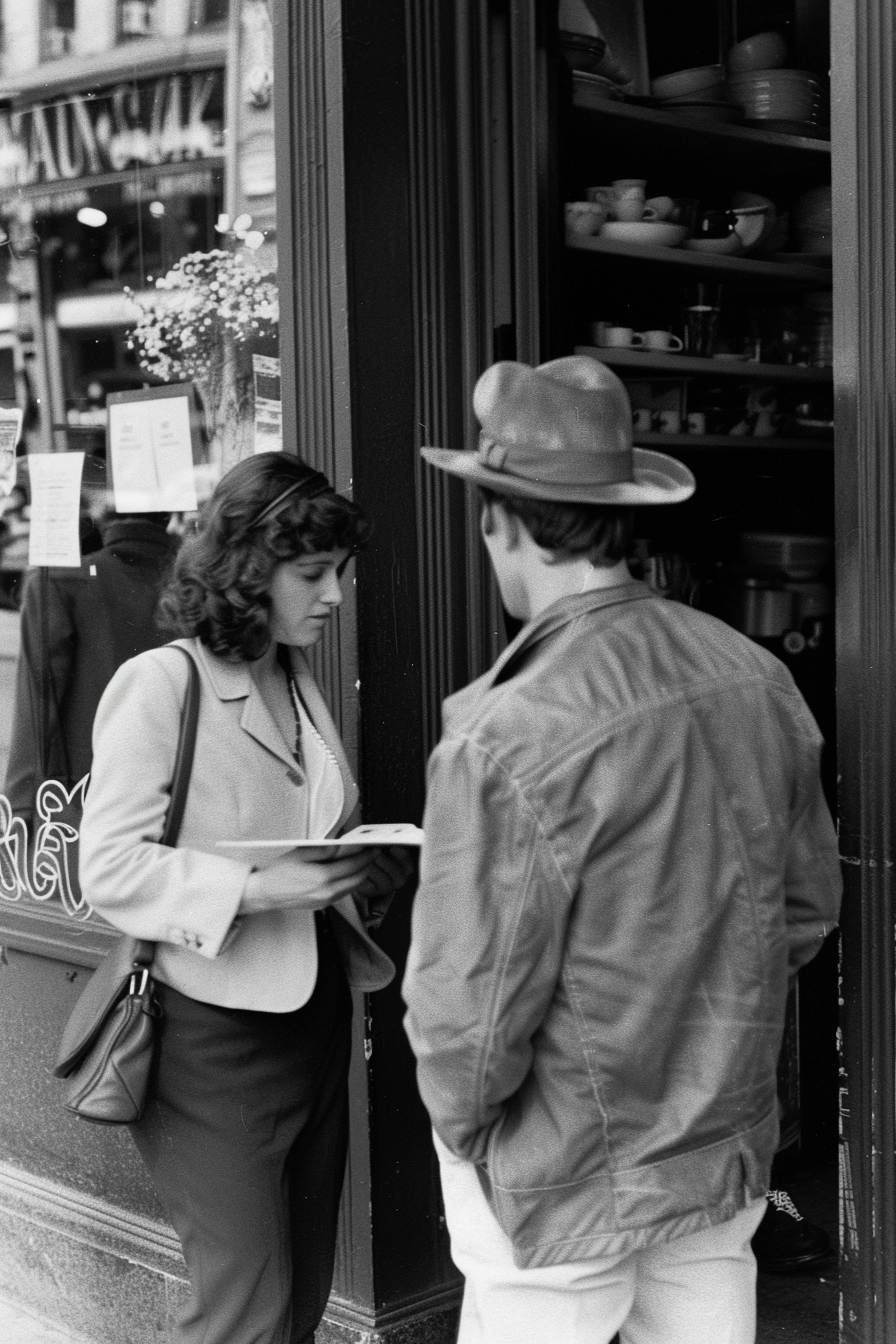 Black and White random People Set of 4